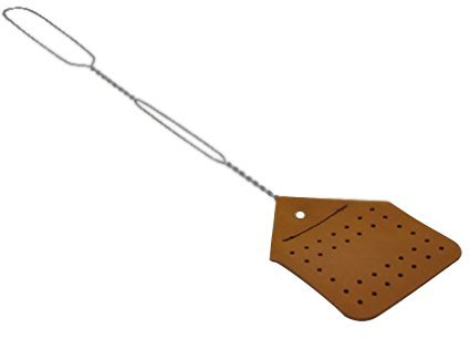 Hope Woodworking Leder Fliegenklatsche Set (1 Pack) - 43,2 cm Amish Made Fliegenklatsche mit Echtlederpaddel - Fliegenklatsche Multipack mit Metallgriff - Insektenklatsche, Mückenklatsche,