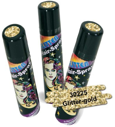 FASCHING 30225 Hairspray Glitter gold, Haarspray+Glitzer+Farbe NEU/OVP