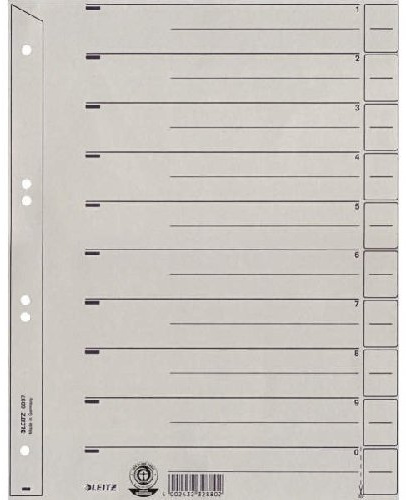 Trennblatt A4 grau LEITZ 6097-00-85 VE=100