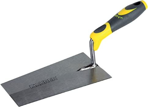 Maurer 87818 Cazzuola Quadrata, Manico Bicomponente, cm 20, Grigio/Giallo