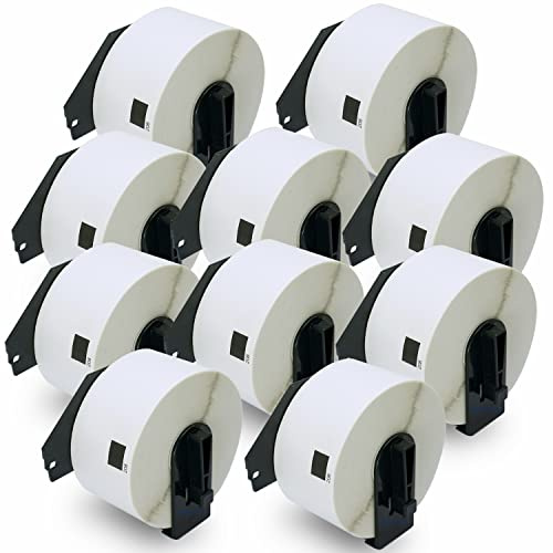 BETCKEY - 10 Rotoli DK-11208 Etichette per Indirizzi Compatibile con Brother, 38mm x 90mm, 4000 Etichette per Stampanti di Etichette Brother QL