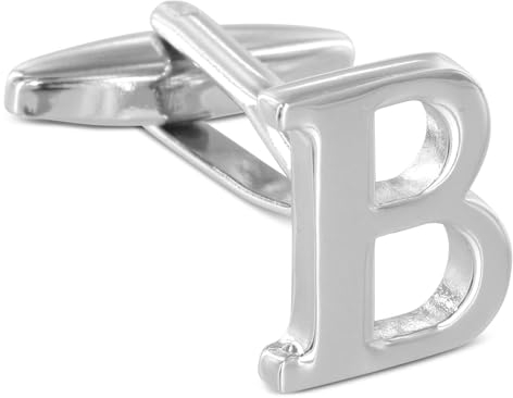 TEROON Manschettenknopf Buchstabe Initiale 'B' [EIN Knopf - KEIN Paar]
