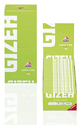 50 Booklets GIZEH Super Fine Rolling Paper Green Box 2500 Papers by MY