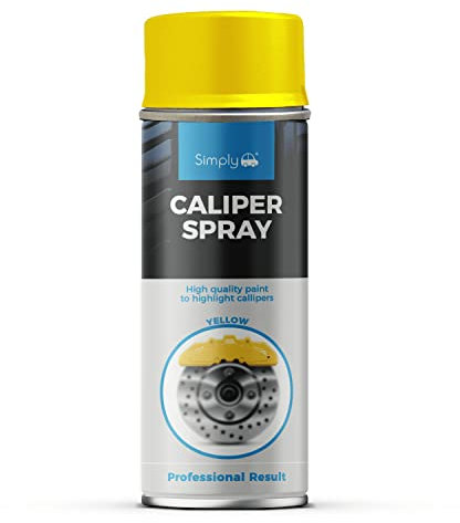 Simply SP-016 Yellow Caliper Spray Paint for Highlighting & Restoration of Car Calipers – Long Lasting Gloss & Dirt Preventive – Also Suitable for DIY Projects & Cosplay – 400 ml (Packaging may vary)