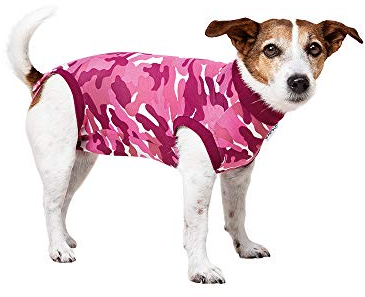 Suitical Recovery Suit Hund, XS, Rosa Camouflage