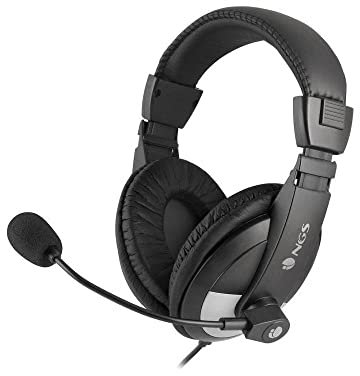 NGS MSX9 PRO - Cuffia con Archetto Imbottito, con Controllo del Volume Fino a 20 Hz, con Microfono e Connessione JACK 3.5MM