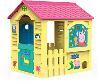 Chicos - Peppa Pig Spielhaus fur Kinder Outdoor | Robuster und langlebiger Kunststoff | Schnelle und einfache Montage | Gartenhaus für Kinder ab 2 Jahren | Peppa Wutz (89503)