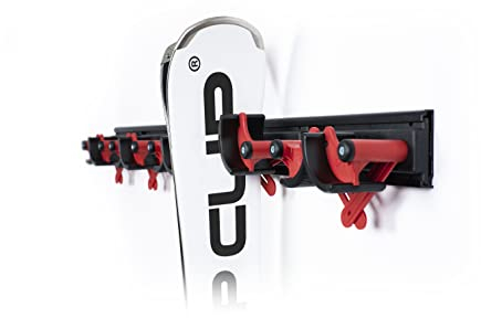 Flip Clip Regular5 K | Universalhalterung | Skihalterung | Snowboardhalterung | Wandhalterung | Gerätehalter | Werkzeughalterung | Aus Aluminium und Glasfaserverstärktem Kunststoff