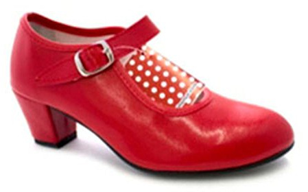 Scarpe Baile Sevillane Flamenco da bambina o donna Danka rosso T1554, rosso, 28 EU