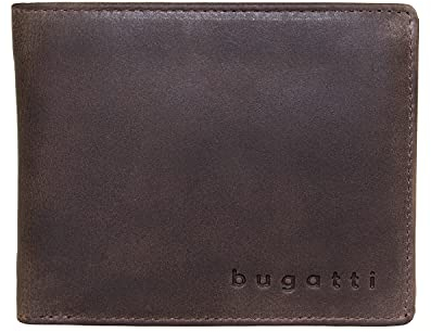 bugatti Volo Geldbörse Herren Leder – Portemonnaie Herren Querformat Braun – Geldbeutel Portmonee Wallet Brieftasche Männer Portmonaise