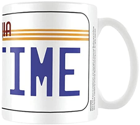Pyramid International Back To The Future License Plate Mug, Porcelain, 315.0 ounces, Multicolor, Microwave Safe, Dishwasher Safe, Reusable