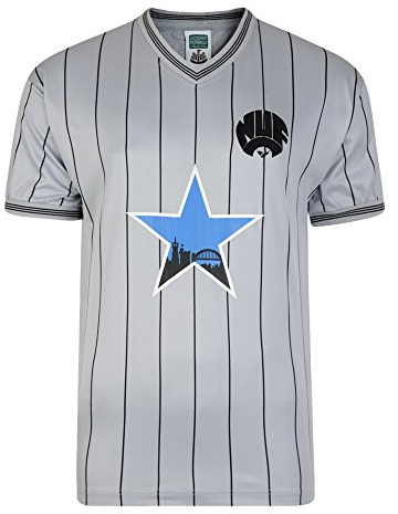 Newcastle United 1984 Away Retro Football Shirt Grey Large Polyester