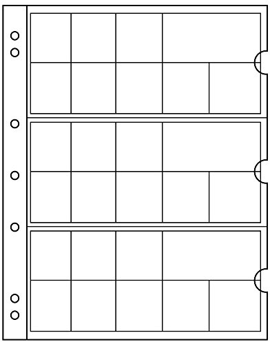Leuchtturm 338425 Münzhüllen Numis Euro - Münz-Aufbewahrung für 3 ganze Kurs-Münzensätze 1 Cent bis 2 €-Stück - 5er Pack