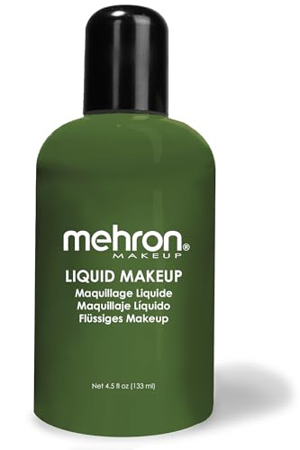 Mehron Makeup Liquid Makeup | Face Paint and Body Paint Perfect for Halloween, Cosplay I Air Brush Compatible 4.5 oz (133 ml) (GREEN)