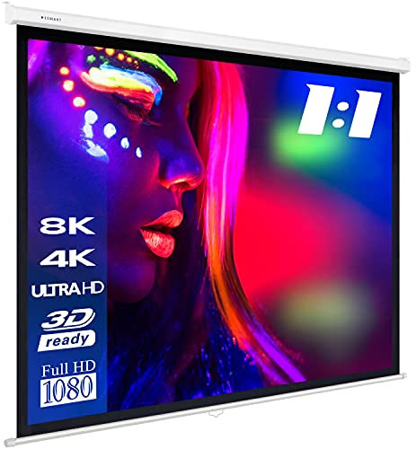 ESMART Professionale MIROLO Schermo di rollo manuale 213 x 213 cm (120) 1:1 | Schermo per proiezione proiettore home cinema Schermo per tende a rullo LCD LED