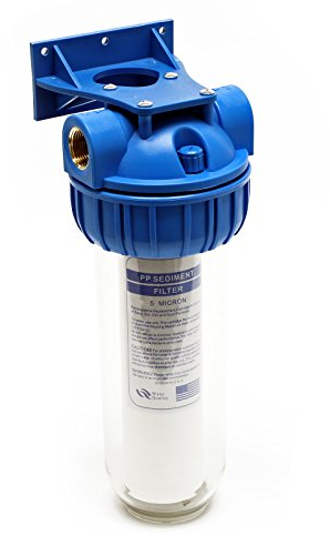 Naturewater NW-BR10B-S Filtre à eau potable à 1 étape – 130 x 140 x 340 mm – 26,16 mm (3/4) – 360 l/h – avec Filtre à sédiments – Purification Filtration