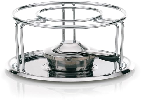 kela fondue de queso rechaud con quemador de pasta MAXI, calentador de metal para fondue cromado, recipiente para pasta, calentador de alimentos