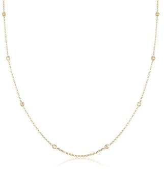 Elli Halskette Damen Zart mit Kristallen 925 Sterling Silber vergoldet