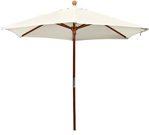 anndora® Sonnenschirm Marktschirm Balkonschirm ø 2,1 m rund - mit Winddach Natural