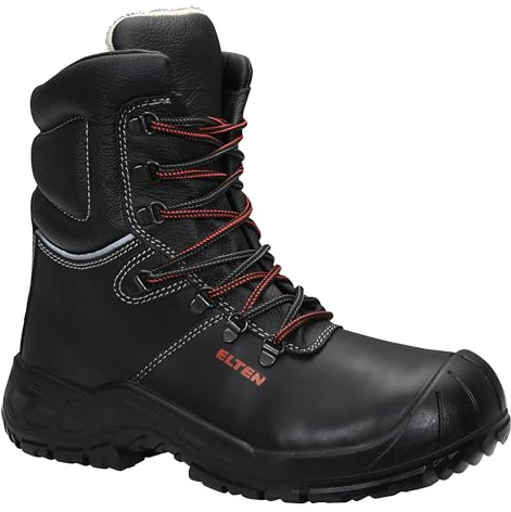 ELTEN Sicherheitsschuhe Renzo Winter S3S CI, Damen und Herren, Leder, Stahlkappe, leicht, robust 43, Schwarz