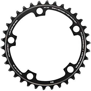 SRAM 11-Speed 34T 110mm BCD YAW Chainring Black, Use with 50T
