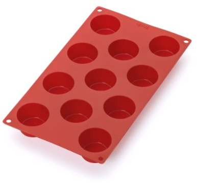 Lékué Molde repostería Mini Muffins, silicona platino Rojo, 11 cavidades