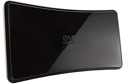 One For All SV9420 Antenna da Interni Amplificata, Pronta per il DTT nel Raggio di 15 km, Antena Digitale Full HD, Antena Interna HDTV, UHF/VHF, Nero