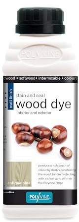 Polyvine Wood Dye – Interior Exterior Wood Colour Restorer – Quick Drying, Water Based Intermixable Woodwork Sealer Any Colour for Furniture, MDF, Ply, Hardwood, Softwood - Black, 500ml