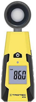 TROTEC Luxmeter BF06 Belichtungsmesser für Fotografie Messbereich bis zu 40.000 Lux Messung von Beleuchtungsstärke und Lichteinfall Abschaltautomatik Maximalwert-Funktion