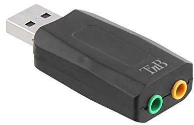 T'nB - Adaptateur Audio, Connexion USB vers Double Jack 3,5 mm | Noir, USB 5.1 vers Double Jack Femelle 3,5 mm, Idéal pour Casque et Microphone, Compact et Pratique