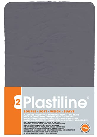 J. Herbin Herbin 7750T - Plastilin für den Modellbau, 750g, zum modelieren, HG50, flexibel, 1 Block, Grau