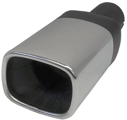 STEEL SQUARE EXHAUST TRIM TIP MUFFLER CHROME TAIL BIG BORE 60MM UNIVERSAL -EX5