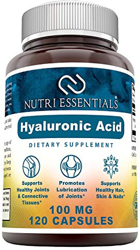 Nutri Essentials Hyaluronic Acid Dietary Supplement - 100 mg 120 Capsules (Non-GMO) - The Best Supplements for Joint Health, Skin Care & More*