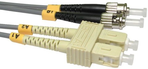 OM1 Gris Fibre Optique St SC Duplex mm 62,5 125 Patch Lszh câble 10 m [10 mètre/ST-SC-10M]