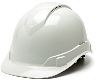 Pyramex Ridgeline Cap Style Hard Hat, Vented, 4-Point Ratchet Suspension, White