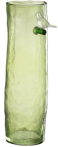 VASE LANG Vogel Glas GRÜN Large