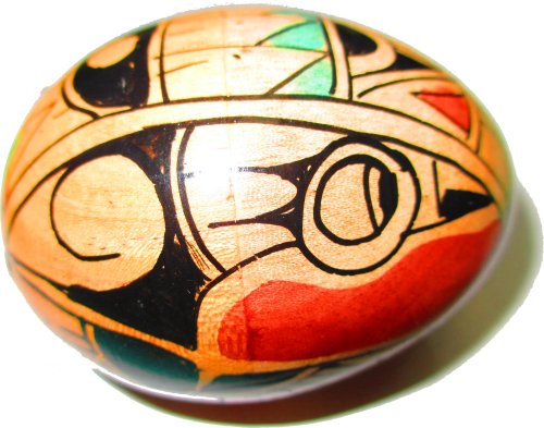 Egg-Shaker (Eier-Shaker), Special Native Painting, aus Mahagoni, zarter Klang für feine Akzente
