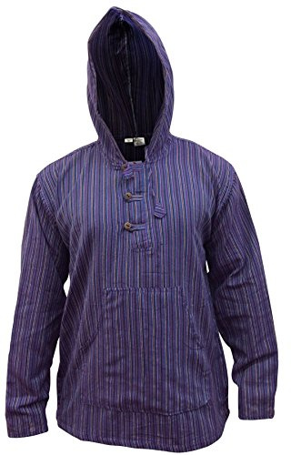 SHOPOHOLIC FASHION Multicolor dharke Rayas Abuelo Sudadera con Capucha Camisa, Ligero