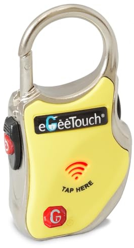 eGeeTouch Smart TSA - Lucchetto da viaggio per proteggere e tenere traccia di bagagli, zaini, armadietti ovunque tu vada, colore: giallo