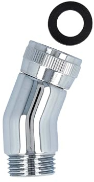 tecuro Winkelstück zur Verbindung von Brauseschlauch mit Handbrause,1/2 Zoll x 22,5° Neigung, hochglanzverchromtes Messing, inkl. Dichtung