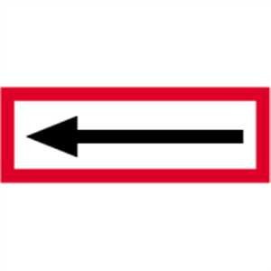 Richtungspfeil Alu 2 mm, 21 x 59,4cm Dieses Schild darf nur in Verbindung mit einem weiteren Brandschutzzeichen verwendet werden!