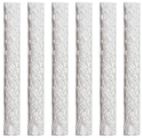 Firefly Fuel Fiberglass Tiki Torch Wicks - 6 Pack, Long-Lasting Planet-Friendly Wick for Tiki Torches, Oil Lamps, & Langers - Durable Replacement Wick Set 1/2-inch x 6-inches