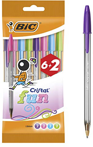 BIC 8963811 - Confezione da 6+2 penne a sfera, multicolore