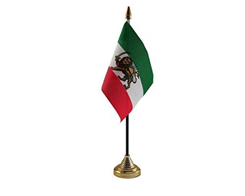 Pack Of 3 Old Iran Iranian Persia Persian Desktop Table Centrepiece Flag Flags With Gold Bases Ideal For Party Conferences Office Display