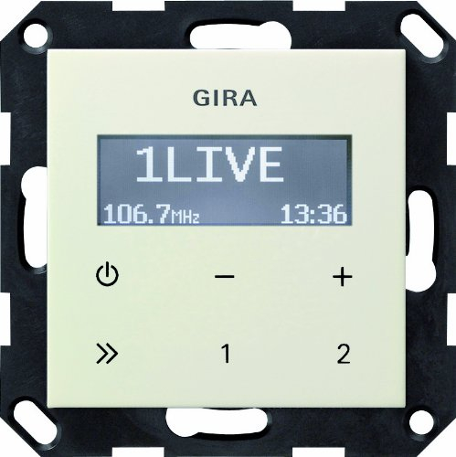 Gira 228401 Unterputz Radio RDS ohne Lautsprecher System 55, cremeweiß