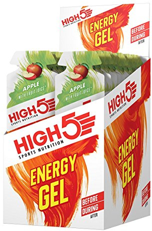 HIGH5 Energy Gels for Running - Glucose Gel for Fast & Sustained Energy - Natural Fruit Juice, No Caffeine - On-the-Go Fuel for Runners, Cyclists & Endurance Athletes, Hiking Food (Apple, 20 x 40g)