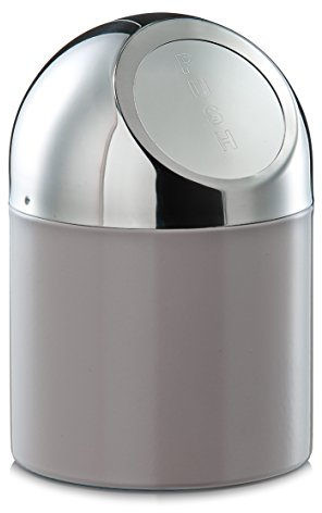 Zeller 27202 - Pattumiera da tavolo in acciaio INOX e metallo cromato, colore: tortora