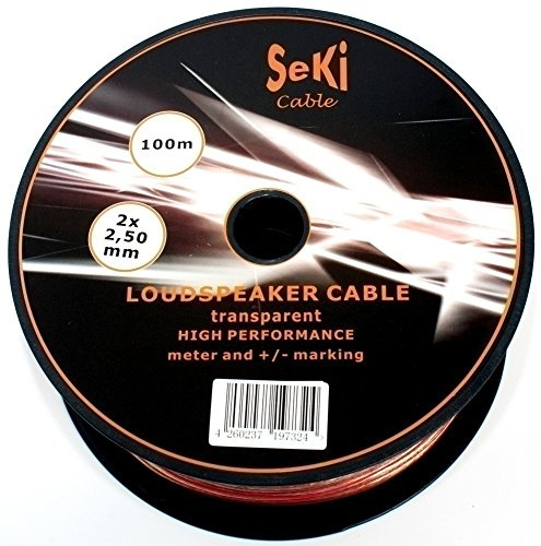 Câble d'enceinte 2 x 2,50 mm2-100 m - Transparent - CCA - Câble Audio - Câble de boîte