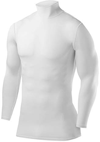 PowerLayer Maglia Termica Bambino a Manica Lunga - Maglia Compressione Uomo per Calcio e Sport - Strato Base a Maniche Lunghe - per Allenamento Corsa e Ciclismo - Bianco, 10-12 Anni