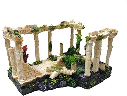 FixtureDisplays® Ancient Ruins Ornament for Aquarium Fish Tank Decoration Fragile-if Damaged Txt 630296419 0 for Replacement 12184 12184